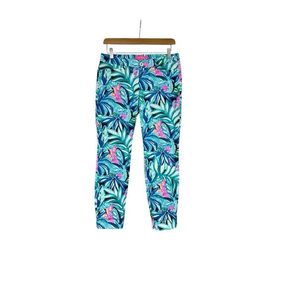 Lilly Pulitzer Kelly Skinny Ankle Pant Maldives Green Hype It Up Women's Size 4 - Picture 1 of 7